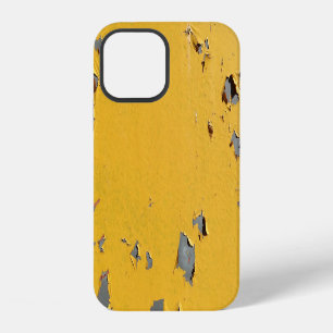 Funda Para iPhone 12 Metal amarillo agrietado: textura sucia.