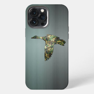 Funda Para iPhone 13 Pro Max Metal Cepillado de Arma - Pato Silbón Camuflado en