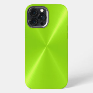 Funda Para iPhone 13 Pro Max Metal de acero inoxidable brillante verde lima