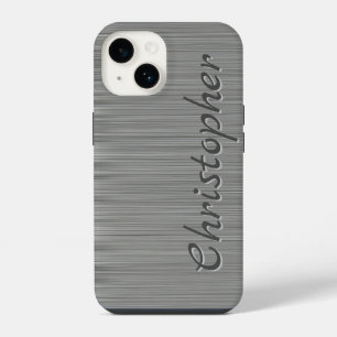 Funda Para iPhone 14 Metálico de acero inoxidable titanio plateado