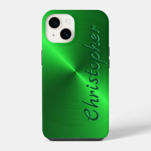 Funda Para iPhone 14 Metálico de acero inoxidable verde titanio