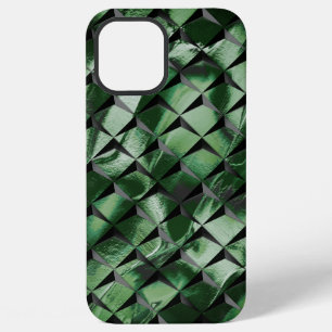 Funda Para iPhone 12 Pro Max Mezcla de cuadrados 3D con imagen verde oscuro de