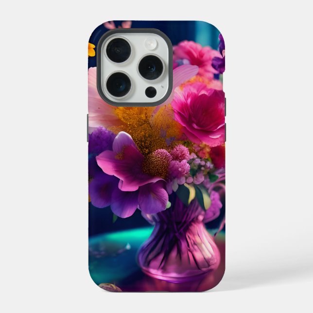 Funda Para iPhone Mezcla de flores Vase 1 (Reverso )
