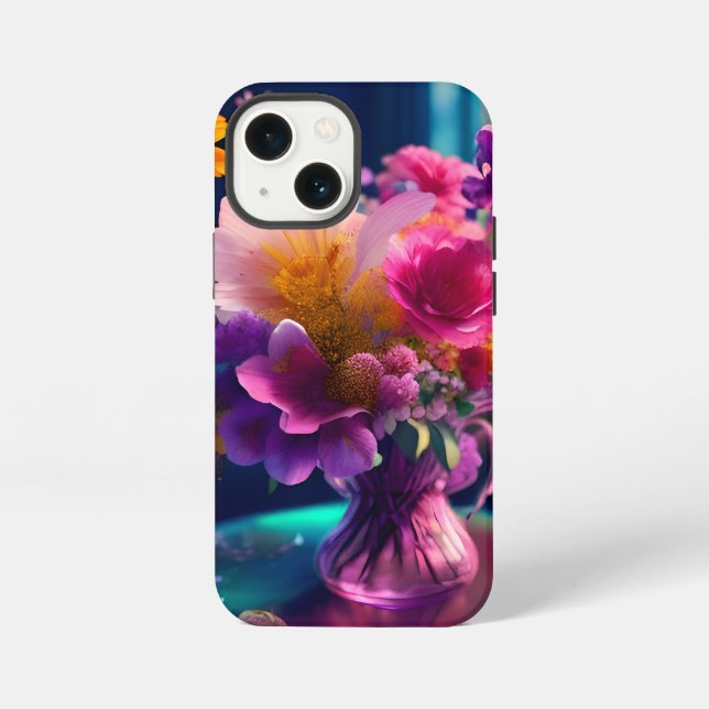 Funda Para iPhone Mezcla de flores Vase 1 (Reverso )