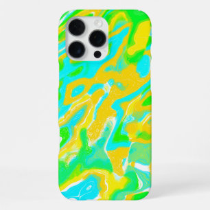 Funda Para iPhone 16 Pro Max Mezcla de Pintura Líquida con Textura de Mármol de