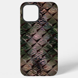 Funda Para iPhone 12 Pro Max Mezclar cuadrados 3D con vidrio martillado de fond