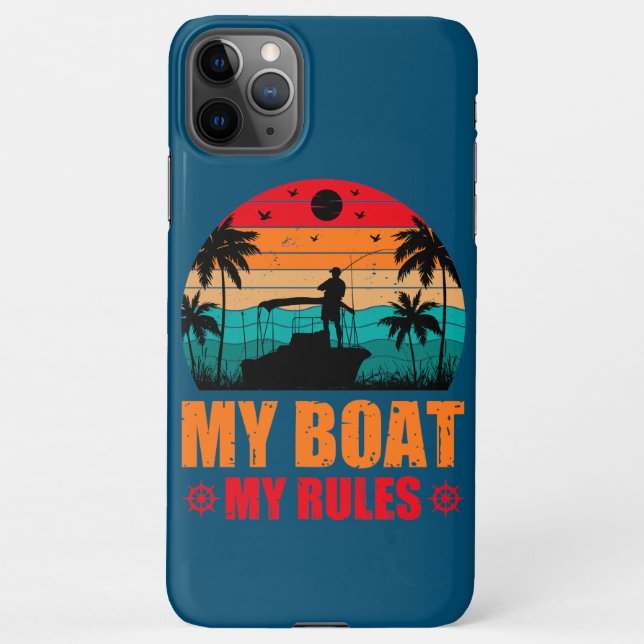 Funda Para iPhone Mi barco mis reglas Los amantes de la pesca del at (Reverso)