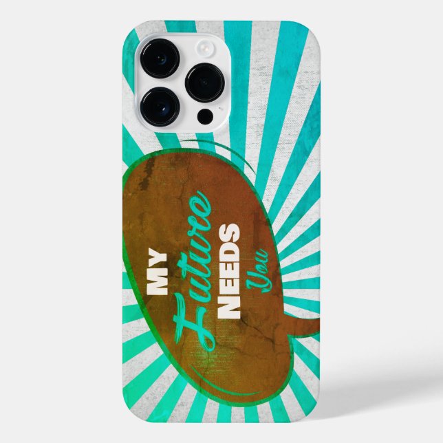 Funda Para iPhone Mi futuro te necesita - Edición azul retro (Reverso)