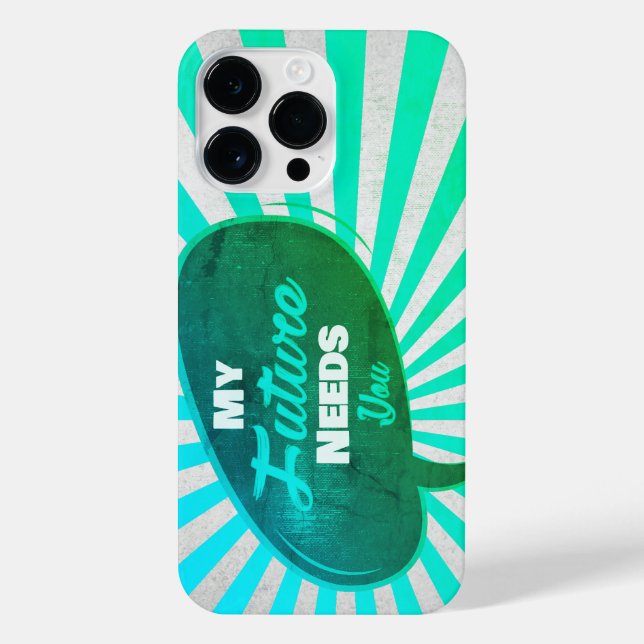 Funda Para iPhone Mi futuro te necesita - Funky Blue Edition (Reverso)