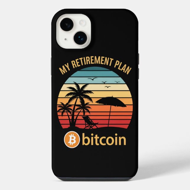 Funda Para iPhone Mi Plan de Jubilación Bitcoin Playa Atardecer (Reverso)