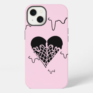 Mikitiez galletas de corazón negro con helado de c
