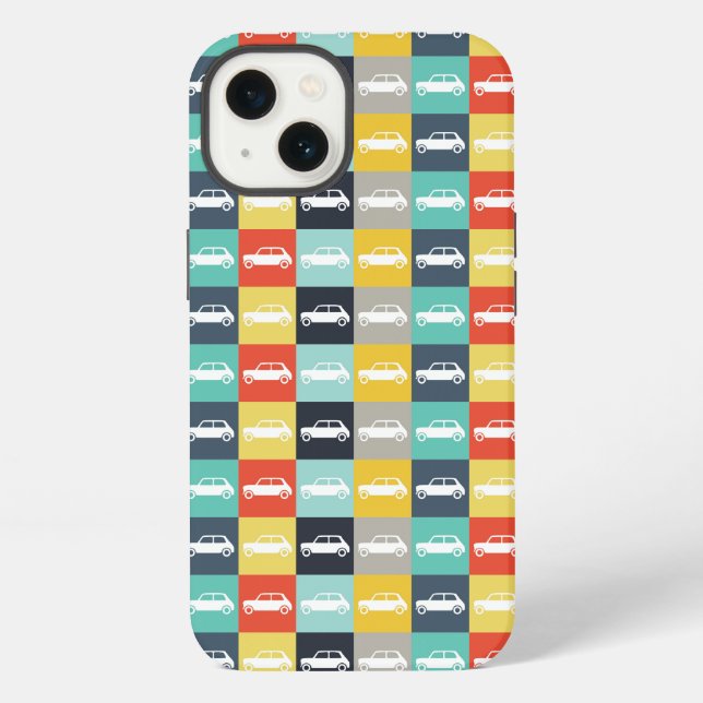 Funda Para iPhone Mini Cooper de tablero de ajedrez moderno (Reverso )
