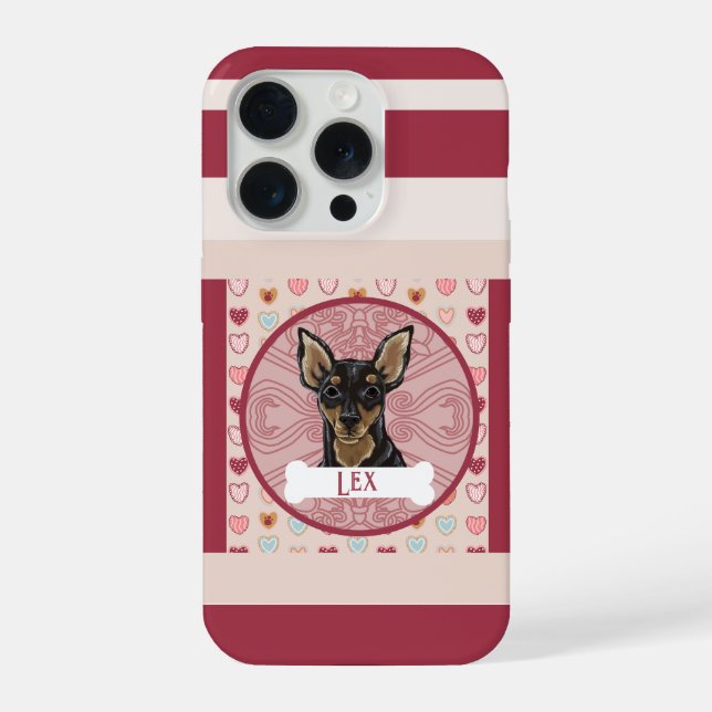 Funda Para iPhone Miniature Pinscher Heart iPhone 11 Pro Case  (Reverso )