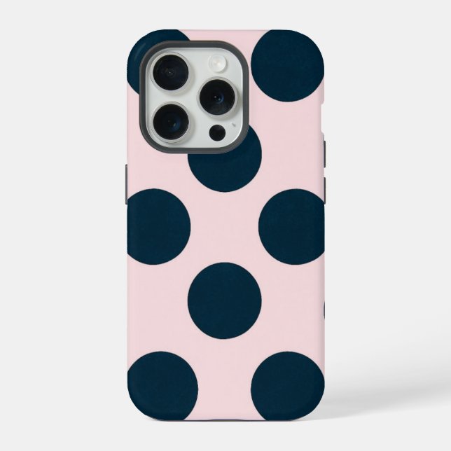 Funda Para iPhone Minimal Black Polka Dot Pattern (Reverso )