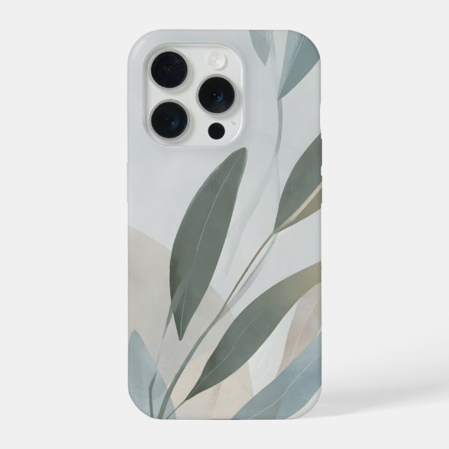 Funda Para iPhone Minimal Botanical Layers – Calm Neutral Abstract  (Reverso )