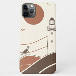 Funda Para iPhone 11Pro Max Minimal Lighthouse Coastal Illustration Phone Case