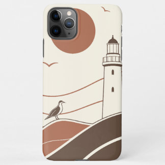 Funda Para iPhone 11Pro Max Minimal Lighthouse Coastal Illustration Phone Case