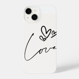 Funda Para iPhone 14 Minimal Love Line Art Heart iPhone Case