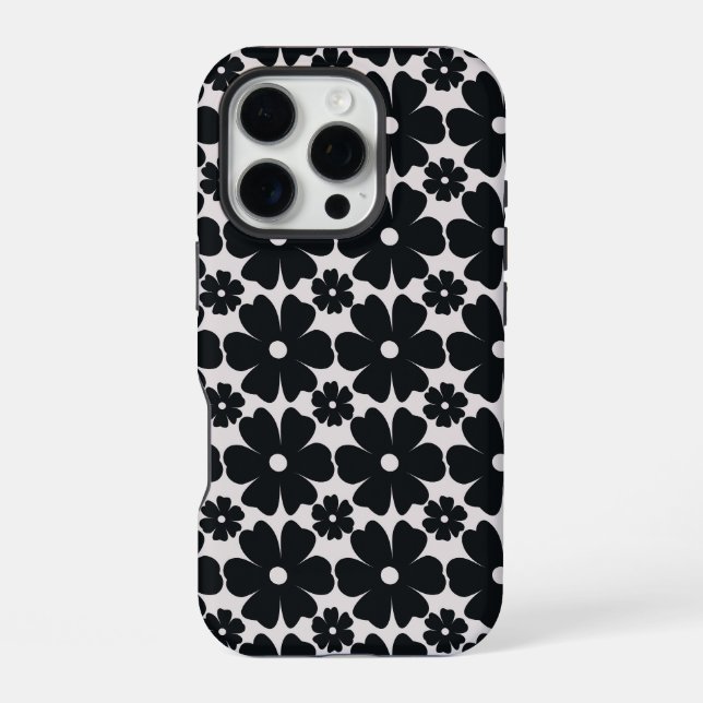 Funda Para iPhone Minimalist black & white daisy pattern (Reverso )