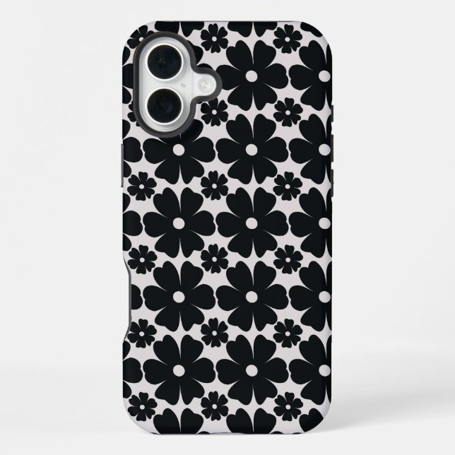 Funda Para iPhone Minimalist black & white daisy pattern (Reverso )