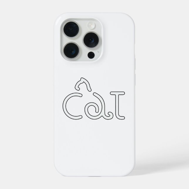 Funda Para iPhone Minimalist Cat Typography Design – Modern Line Art (Reverso )
