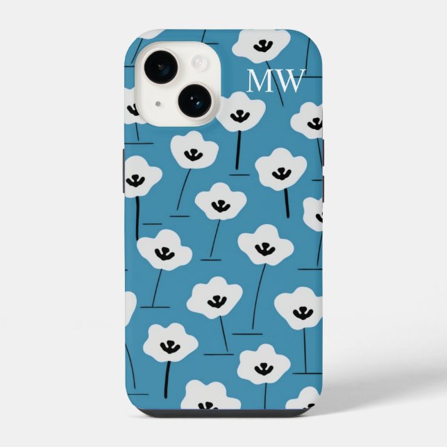 Funda Para iPhone Minimalist Daisy Meadow Monogram (Reverso )