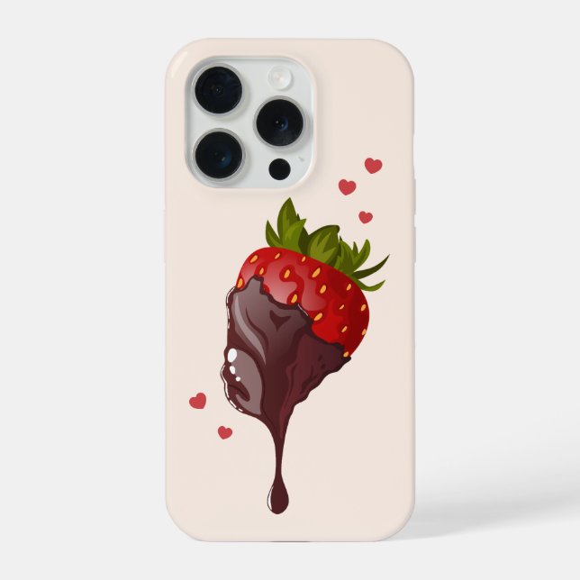 Funda Para iPhone Minimalist Gourmet Chocolate Dipped Strawberry (Reverso )