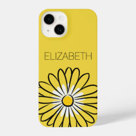 Funda Para iPhone 14 Minimalist Modern Elegant Daisy flower and text
