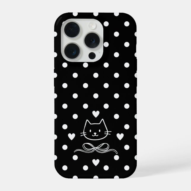 Funda Para iPhone Minimalist Polka Dot Cat (Reverso )