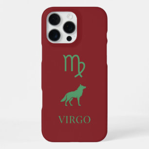 Funda Para iPhone 16 Pro Max Minimalista Estético Silueta Verde Virgo Zodiaco
