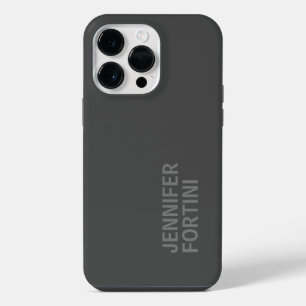 Funda Para iPhone 14 Pro Max Minimalista moderno añade tu nombre gris