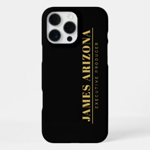 Funda Para iPhone 16 Pro Max Minimalista moderno negro oro profesional tendenci