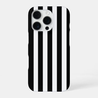 Funda Para iPhone 16 Pro Minimalista Moderno Rayas Blancas y Negras
