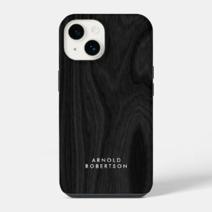 Funda Para iPhone 14 Minimalista Patrón de Madera Gris Elegante y con E
