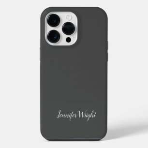 Funda Para iPhone 14 Pro Max minimalista profesional escritura a mano gris