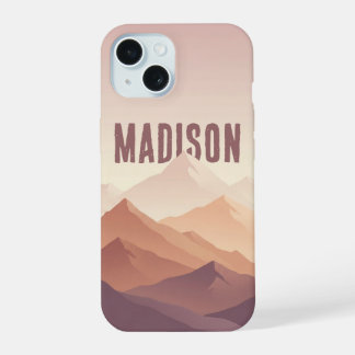 Funda para iPhone Minimalista Silueta de Montaña M