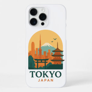 Funda Para iPhone 16 Pro Max Minimalista Tokio Japón Viaje Moderno