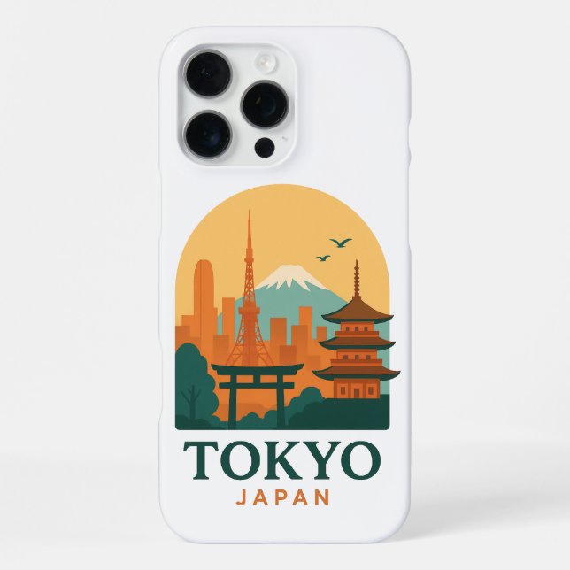 Funda Para iPhone Minimalista Tokio Japón Viaje | Moderno  (Reverso )