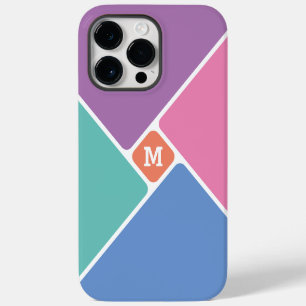 Funda Para iPhone 14 Pro Max Mínimo Monograma Moderno Abstracto Bloques Colorid