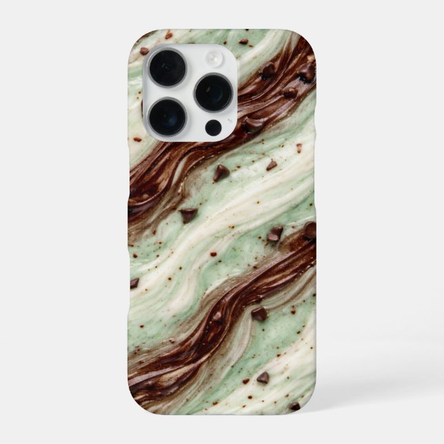 Funda Para iPhone Mint Chocolate Chip Milkshake Marble Design (Reverso)