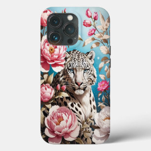Funda Para iPhone 13 Pro Mirada impresionante de leopardo de las nieves y p