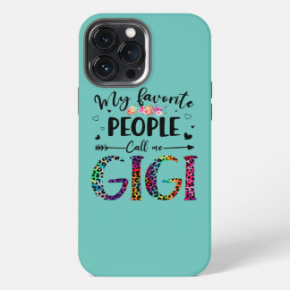 Funda Para iPhone 13 Pro Max Mis personas favoritas me llaman Gigi Floral Leopa