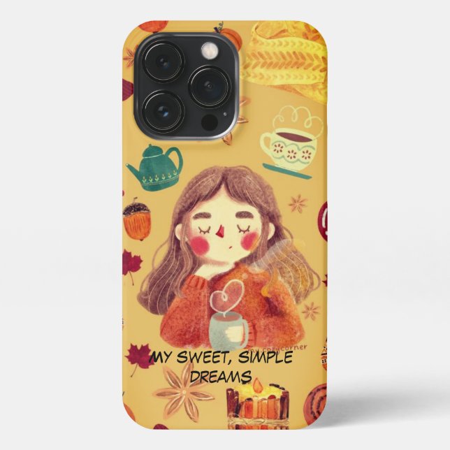 Funda Para iPhone Mis sueños dulces y simples (Reverso)