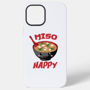 Funda Para iPhone 12 Pro Max Miso Feliz Divertida Comida Kawaii