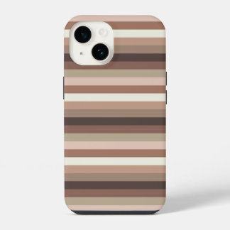 Funda Para iPhone 14 Mocha Mousse y Accents patrón de banda horizontal