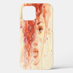 Funda Para iPhone 12 Moda afroamericana, ilustración en acuarela.