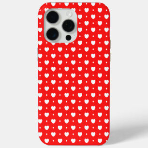 Moda Chica de corazones blancos rojos iPhone 15 Fu
