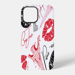 Funda Para iPhone 12 Moda de París, patrón de la Torre Eiffel.