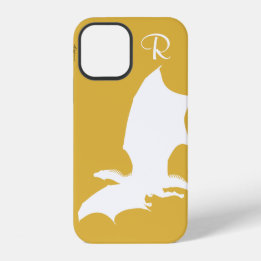 Funda Para iPhone 12 Moda Dragón blanco Monograma Funda Mate iPhone Est