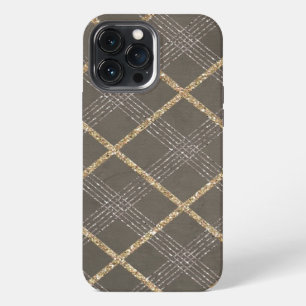 Funda Para iPhone 13 Pro Max Moda Elegante Estilo Argyle Tartán Patrón De Plata